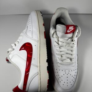 Nike Court Vision Low White Red Black Camo Sole Sneakers Men's Size 8.5