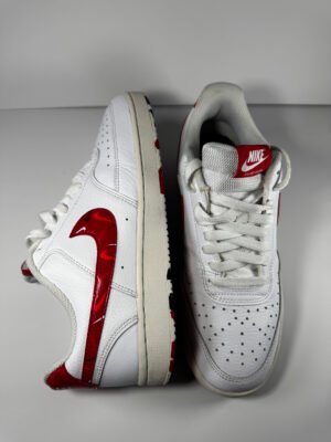 Nike Court Vision Low White Red Black Camo Sole Sneakers Men's Size 8.5