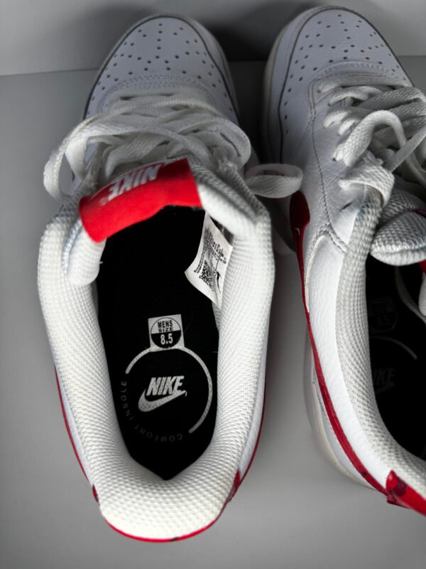 Nike Court Vision Low White Red Black Camo Sole Sneakers Men's Size 8.5
